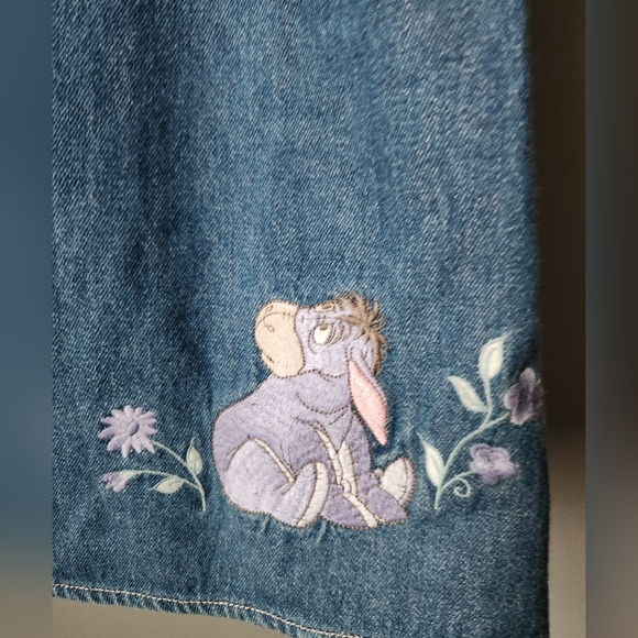 The Disney Store Winnie the Pooh Denim Jumper Dress Vintage Size Large - Picture 4 of 11